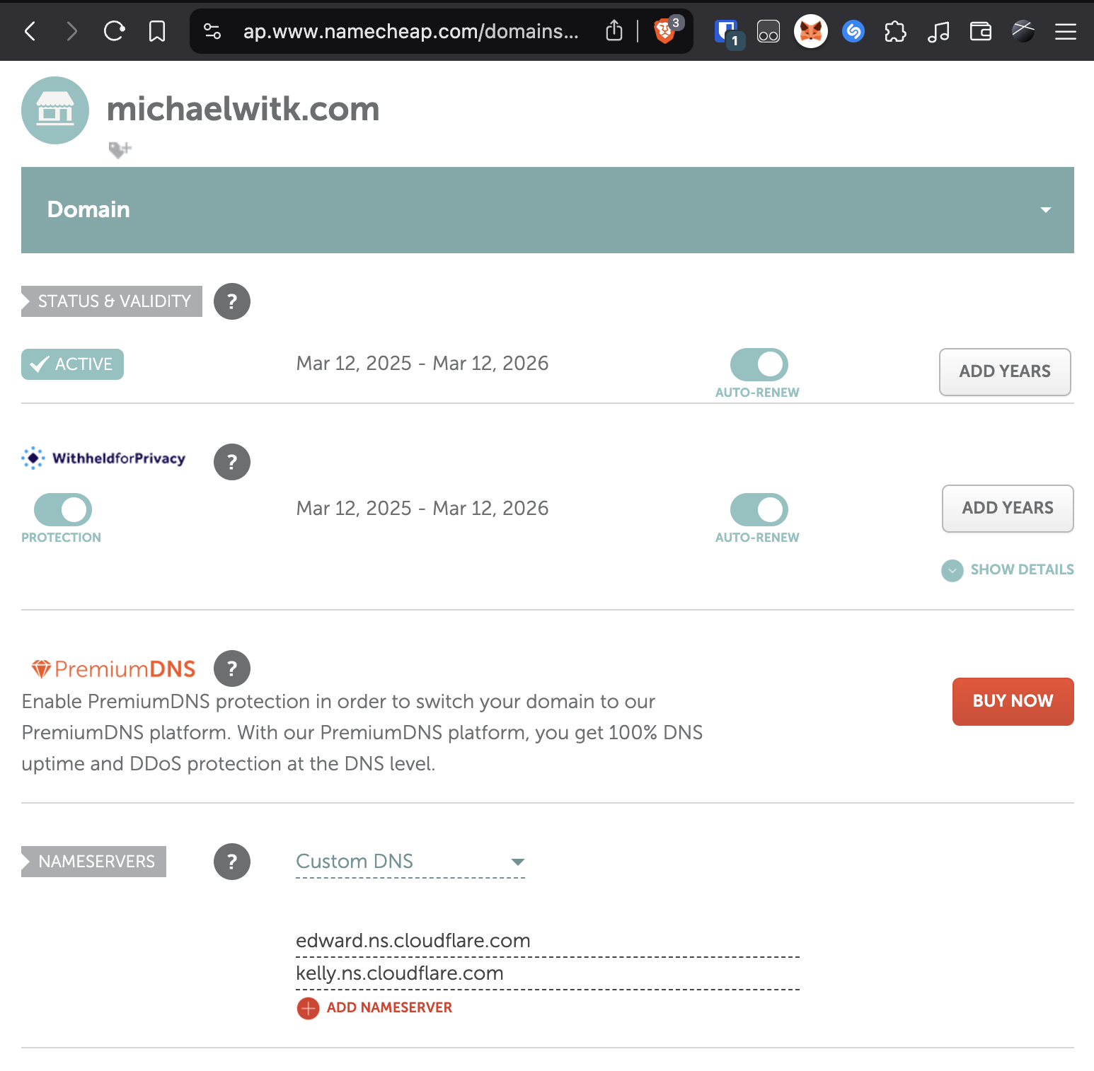 Namecheap DNS settings